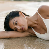 14k 2/tone Crab Earrings with 22 Diamonds — worn on model (brunette, view 2)