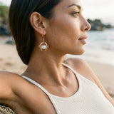 14k 2/tone Crab Earrings with 22 Diamonds — worn on model (brunette, view 3)