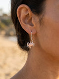 14k 2/tone 18mm Crab Earrings with 4 Diamonds — close-up on model