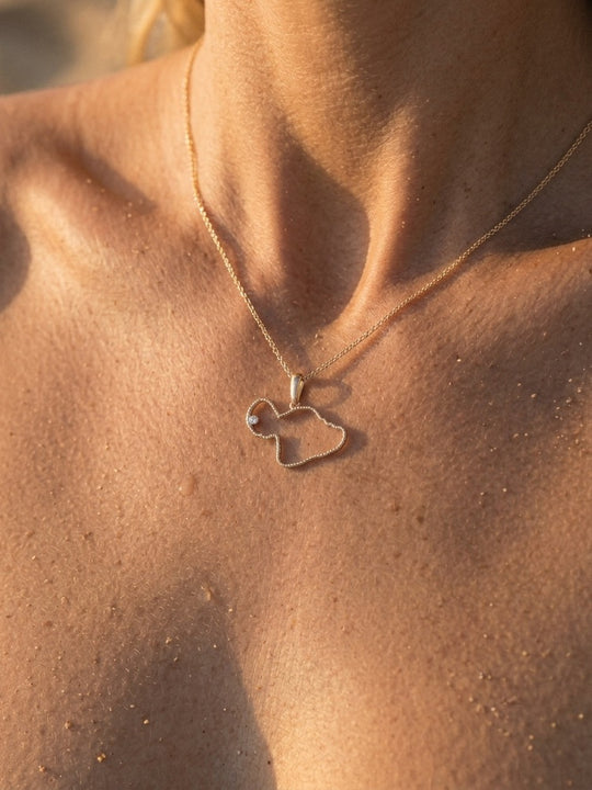 14ky "Maui" Pendant with 0.03 Carat Diamond (for LAHAINA)