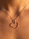14ky "Kauai" Pendant with .03ct Diamond (for HANALEI) — close-up on model
