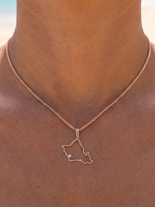 14ky "Oahu" Pendant with .03ct Diamond (for KO'OLINA)