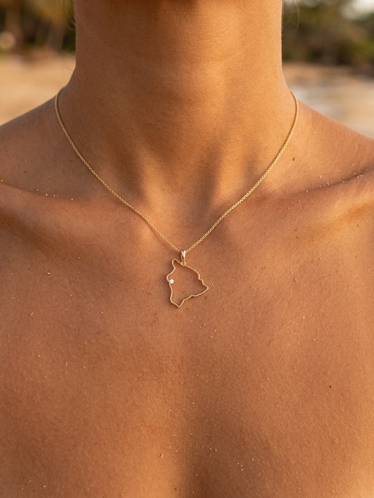 14ky " Big Island" Pendant with 0.03ct Diamond (for KONA)