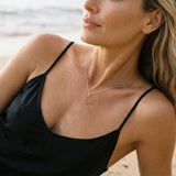 14ky " Big Island" Pendant with 0.03ct Diamond (for KONA) — worn on model (blonde, view 4)