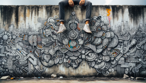 Man on Graffiti Wall