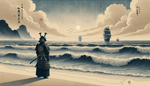 Japanese Samurai On The Coast
