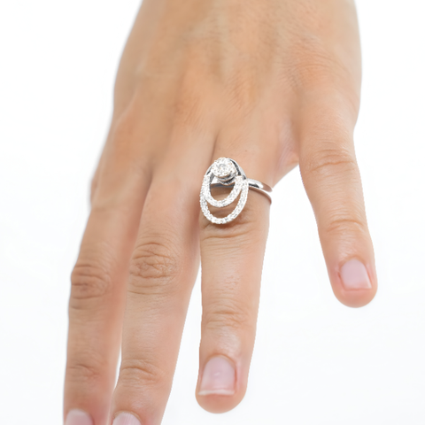 Spinner Ring 14K White Gold 0.55CT Diamond Spinner Ring