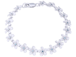 Bracelet Plumeria 14K 08mm avec 18 diamants et 18pc fleurs