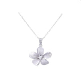 Pendentif Plumeria de 11 mm 14K avec diamant 0,02 carats