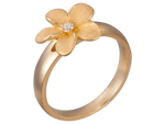 13mm 14k Flower Ring with 0.04 carat diamond