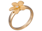 Anneau de fleur de 13 mm 14k avec diamant 0,04 carat