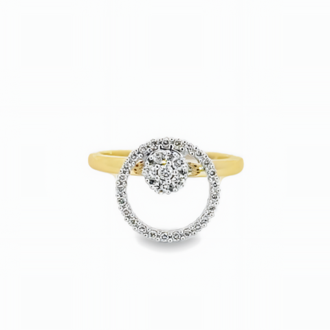 14K Weißgold 0,30CT Diamant Spinner Ring