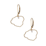 14ky "Kauai" Earrings with Dangle Leverbacks, w/2 diamonds .06ct (At Hanalei)