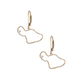 14ky "Maui" Earrings with Dangle Leverbacks, w/2 diamonds(At Lahaina)