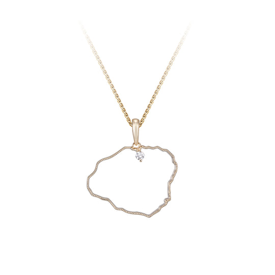 14ky "Kauai" Pendant with .03ct Diamond (for HANALEI)