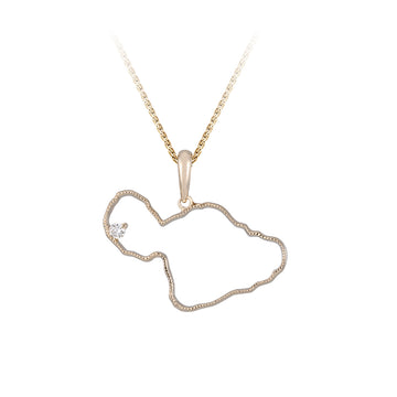 14ky "Maui" Pendant with 0.03 Carat Diamond for LAHAINA