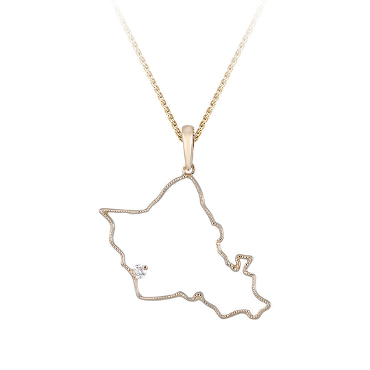 14ky "Oahu" Pendant with .03ct Diamond (for KO'OLINA)