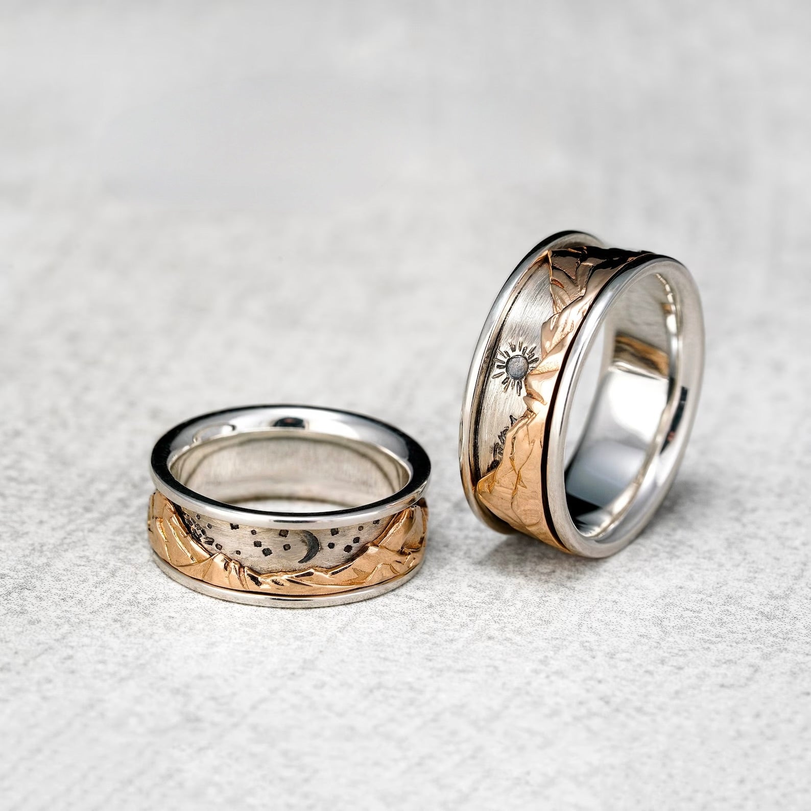 Mountain, Sun, & Moon Spinner Ring