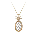 Pendentif "ananas" 14K avec 22 saphirs jaunes