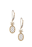 Boucles d'oreilles "à l'ananas" 14K avec 44 saphirs jaunes