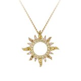 14ky "Sunburst" Small Pendant with 44 Colored Sapphires 