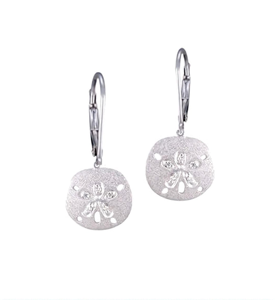 10mm 14k Sand Dollar Earring with 10 diamonds