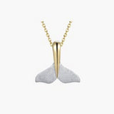 Precious Silver/14KY 15mm Whale Tail Pendant