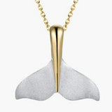 Precious Silver/14KY 25mm Whale Tail Pendant
