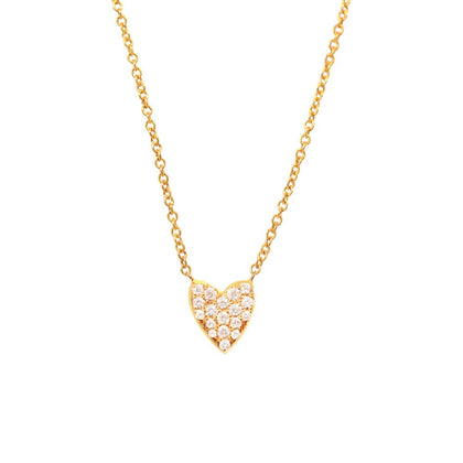 Collar del corazón del diamante pavè