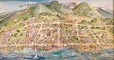 Old Lahaina Town Walking Map by Jim Kingwell - full view