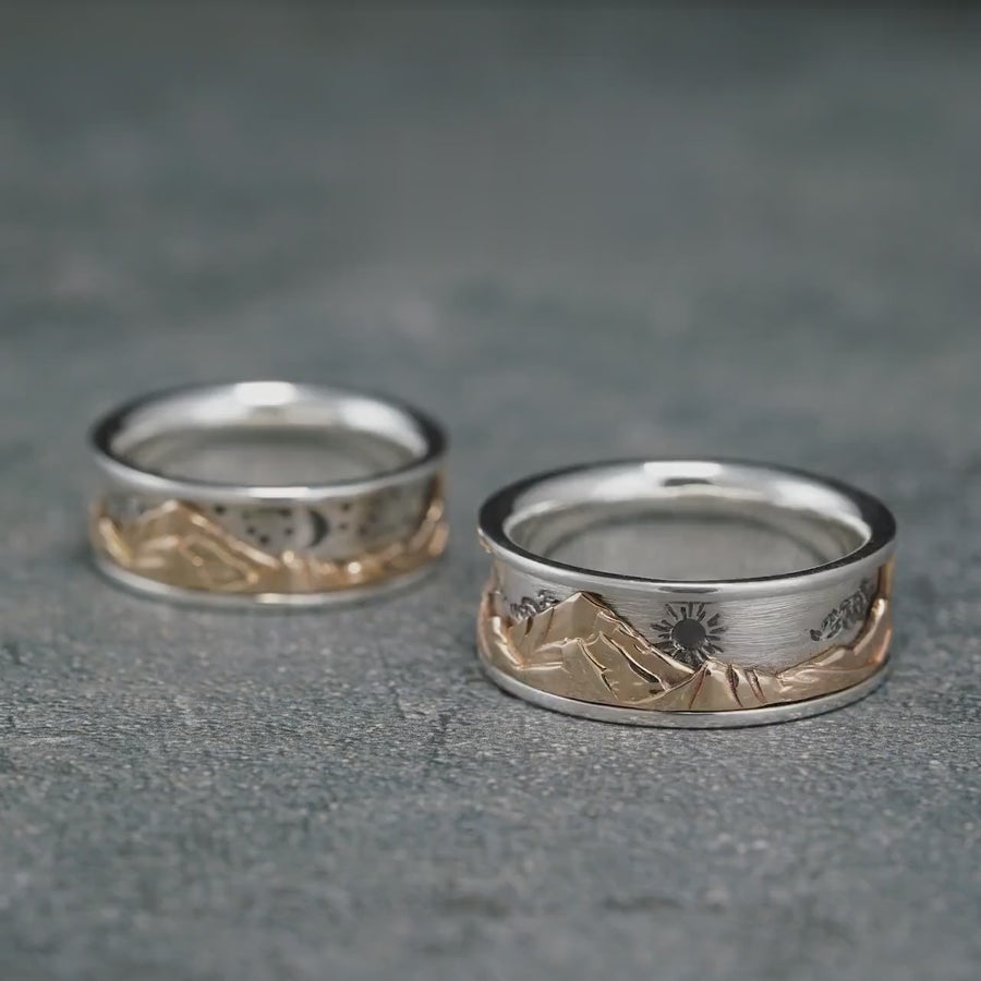 Mountain, Sun, & Moon Spinner Ring
