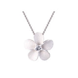 SILVER PLUMERIA SLIDE PENDANT NECKLACE