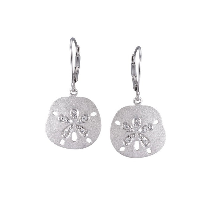 PRECIOUS SILVER 15MM SAND DOLLAR EARRING 