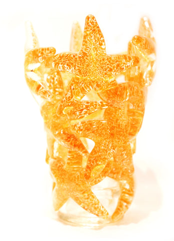 Vase de cluster étoiles de mer jaune