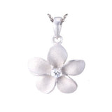PRECIOUS PLUMERIA SILVER PENDANT NECKLACE