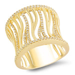 18K yellow gold band with 0.48 CT diamonds