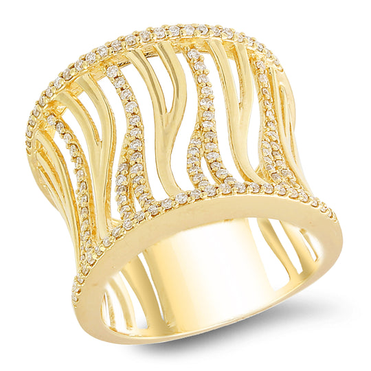 Bande en or jaune 18 carats avec des diamants de 0,48 ct
