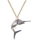 PRECIOUS SILVER/14KY BLUE MARLIN PENDANT