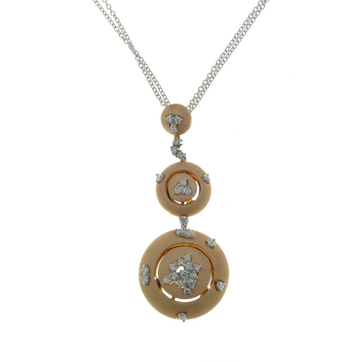 18k Rose Gold Diamond 0.55 Carat Weight (Total) Circle Pendant