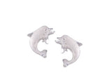 PRECIOUS SILVER 10MM "JUMPING SINGLE" DOLPHIN EARRINGS