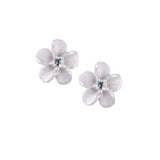 SILVER PLUMERIA EARRINGS