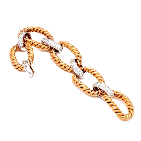 Bracelet rose et or blanc 18 carats avec 2,52 ct diamants