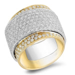 18K white and yellow gold ring with 3.39 CT diamonds