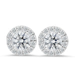 18K white gold stud earrings with 0.42 CT and 2.00 CT diamonds