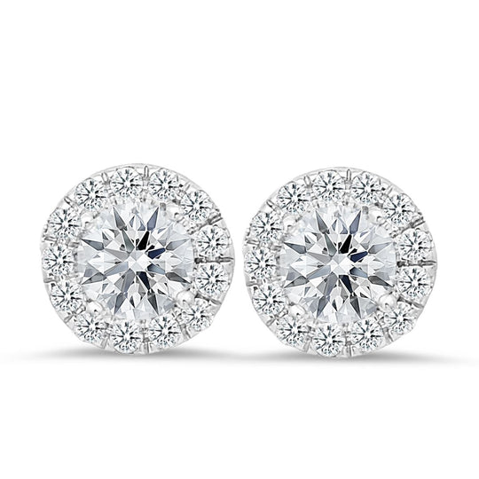 Boucles d'oreilles en or blanc 18 carats avec 0,42 ct et 2,00 ct diamants