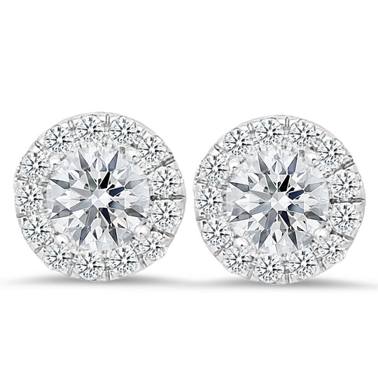 Boucles d'oreilles en or blanc 18 carats avec 0,42 ct et 3,00 ct diamants
