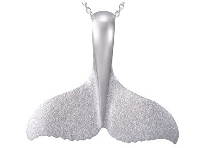 Precious Silver 26mm Whale Tail Pendant