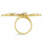 18K yellow gold butterfly ring with 0.45 carat and 6.57 carat diamonds