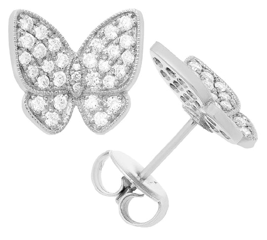 Boucles d'oreilles en or rose 18K avec diamants de 0,68 ct
