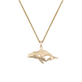 14K DIAMOND WHALE PENDANT NECKLACE